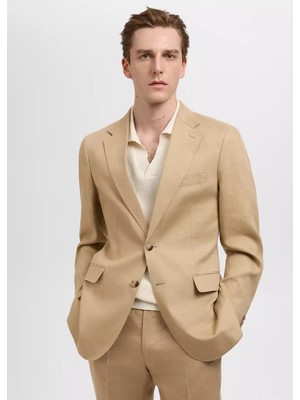 Mango Amalfi %100 Keten Slim Fit Blazer Ceketi