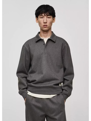 Mango Işleme Detaylı Polo Sweatshirt