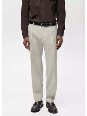 MANGO Man Pensli slim fit soğuk yün pantolon