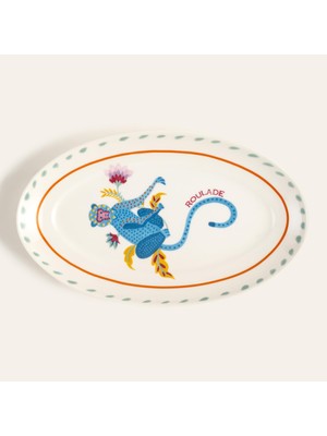 Luohu Porselen Oval Tabak 25X15 cm Renkli