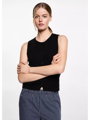 MANGO Teen Düğmeli örgü bluz