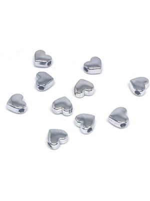 Die Grup Bihızlı Gümüş Kaplama Oval Kalp (10 Adet) 7 mm