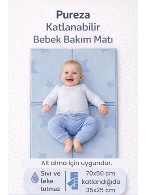 Die Grup Katlanabilir Alt Değiştirme ve Bebek Bakım Matı 70×50 cm | Taşınabilir, Su Geçirmez, Hijyenik, Silinebilir (Yerli Üretim)