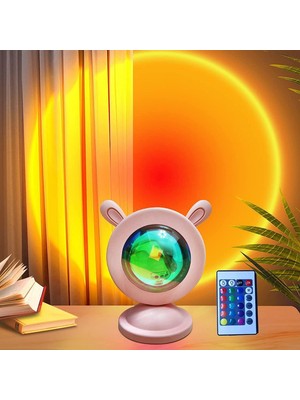 Joyzzz Gün Batımı Lambası, LED Işık Gece Işıkları Projektör, 16 Renk Gün Batımı Lambası Güneş Işığı Projeksiyon Lambası, Yatak Odası Dekoru Için Gün Batımı Işığı, Parti, Tiktok Live, Oda Dekoru