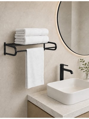 Metallica Concept Otel Tipi Havluluk Banyo Havluluk Raf