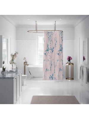 Die Grup Banyo Perdesi 1X120X200 Tek Kanat Duş Perdesi Halka Hediyeli 2110