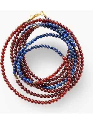 THEIA GemWorks Mihr - Lapis Lazuli, Akik ve Hematit El Yapımı Kolye