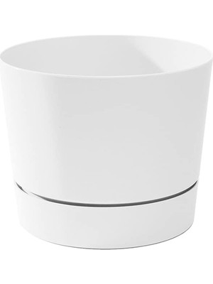 Die Grup Root & Vessel Majestic Orta Yüzyıl Modern Düşük Profilli Silindir Tencere, Mat Beyaz, 21,5 cm