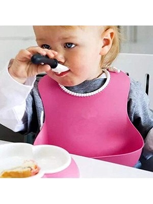 Esranın Dünyası Buffer Çocuk Bebek Mama Önlüğü Dökülme Engelleyici Bükülebilir Pembe