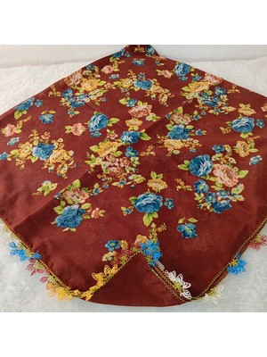 Hoaryage Reyhan El Emeği Iğne Oyası Yazma , Fular ,yemeni, Mevlit Örtüsü , Baş Örtüsü 4 Kenarı Oyalı %100 Pamuk 100*100CM