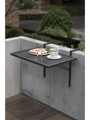 Esranın Dünyası Metal Katlanır Balkon Masası -Askılı Katlanır Masa 5002