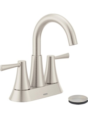 Hakay Moen 84022SRN Ronan Iki 4 "centerset Modern Musluk, Push-Down Drenajlı, 1 Saplı, Spot Dirençli Nikel