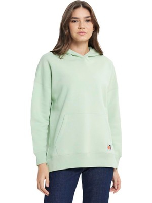 Hakay Wrangler Loose Fit Kapüşonlu Kadın Sweatshirt Açık Gri S