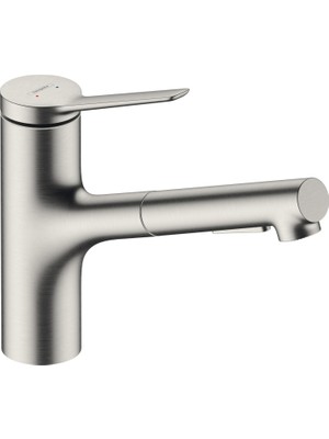 Hakay Hansgrohe Zesis Modern Mutfak Bataryası 1 Saplı 22,86 cm Uzunluğunda Çıkarılabilir Püskürtücü 1,75 Gpm Paslanmaz Çelik Görünümlü, 74800801