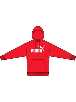 Hakay Puma Ess No. 1 Logo Hoodie Unisex Yetişkin Sweatshirt For All Time Red S
