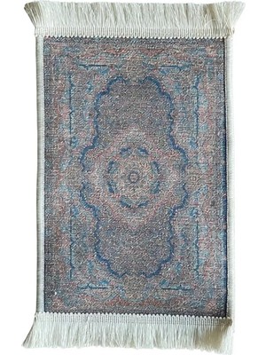 Die Grup Bybars El Yapımı Osmanlı Desenli Mini Kilim 20X33 cm – Dekoratif Masa Üstü Kilim – Türk Motifli Geleneksel Ev Dekoru – Püsküllü Vintage Mini Halı (Eskitme Çok Renkli)