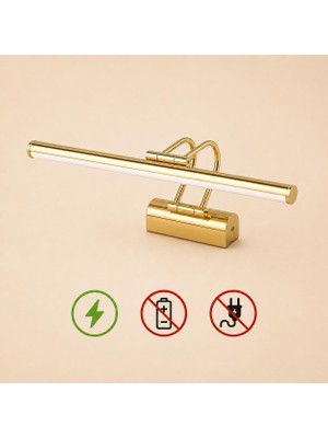 Die Grup Sekatech 35CM LED Aplik Gold Kasa | 3200K Gün Işığı | IP20 Koruma | Ayna, Tablo ve Resim Banyo Üstü Duvar Aydınlatma | 220V | Modern Tasarım