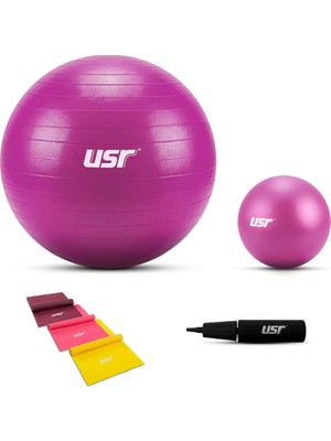 Hakay Usr 20552BL 20+55 cm Pilates Topu + Pompası + 3 Lastik