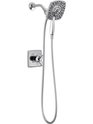 Hakay (Without Rough, Shower Faucet, Chrome) - Delta T17264-I Ashlyn Monitor 17 Series Shower Trim With IN2ITION Two-In-One Handshower Showerhead, Chrome