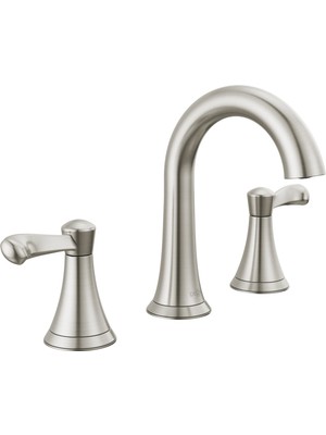 Hakay Delta Faucet Esato Yaygın Banyo Bataryası Fırçalanmış Nikel, Banyo Bataryası 3 Delikli, Banyo Lavabo Bataryası, Tahliye Grubu, Spotshield Fırçalanmış Nikel 35897LF-SP
