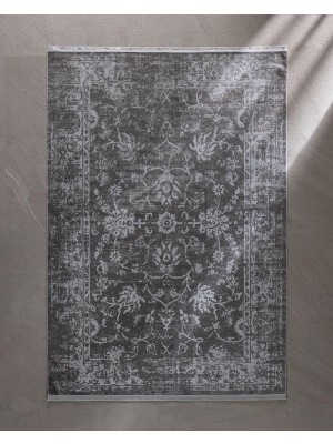Die Grup Aubane Iplik Boyalı Kadife Halı - Koyu Gri - 160X230 cm