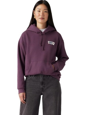 Hakay Levi's Graphic Everyday Hoodie Kadın Sweatshirt Purples (0005) Xs