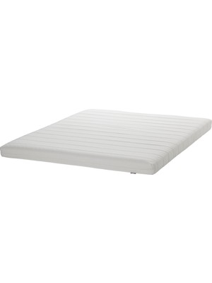 IKEA Çift Kişilik Karyola + Yatak (Şilte Dahil) 160X200 cm Beyaz - Modern Iskandinav Tarzı Depolamalı Ahşap Yatak