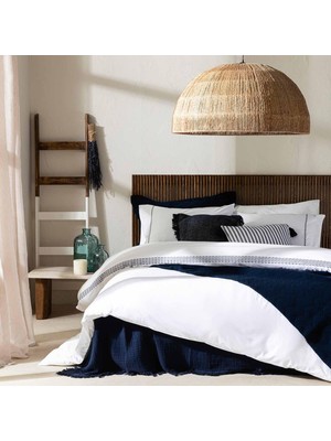 Die Grup Patrıc Bambu King Size Nevresim Seti 230X220 cm Beyaz