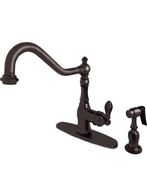 Hakay Kingston Brass GSY7705ACLBS 20,32 cm Merkez Seti Mutfak Musluğu, Yağla Pürüzsüzleştirilmiş Bronz, 9-7/16 Inç Ağız Erişiminde