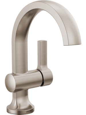 Hakay Delta Musluk Albion Tek Delikli Banyo Bataryası, Fırçalanmış Nikel Tek Kolu Banyo Bataryası, Banyo Lavabo Bataryası, Metal Push Pop-Up Drenaj Grubu, Spotshield Fırçalanmış Nikel 15855LF-SP