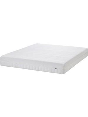 IKEA Çift Kişilik Karyola + Yatak (Şilte Dahil) 160X200 cm Beyaz - Modern Iskandinav Tarzı Depolamalı Ahşap Yatak