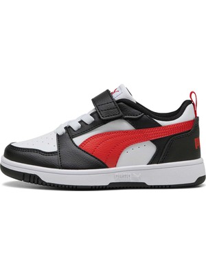 Hakay Puma Rebound V6 Lo Ac+ Ps Çocuk Beyaz Spor Ayakkabı, 30, 397419, White For All Time Red Black, Erkek Çocuk