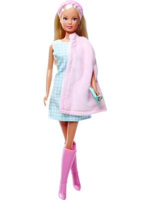 Hakay Simba, 105733678, Steffi Love Cape Fashion, Steffi Bir Elbise ve Pelerin Giyiyor, Bot, Saç Bandı ve Özel Tasarım Çantası, 29 cm