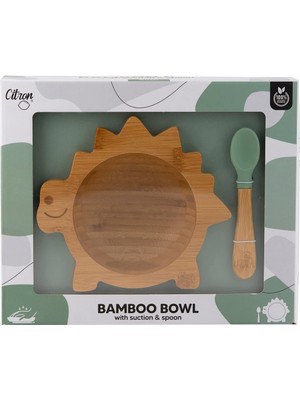 Hakay Citron Vakum Tabanlı Organik Bambu Kase Seti - Dino 1073711