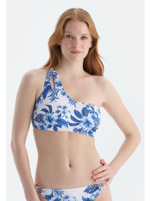 Hakay Dagi Kadın Tek Omuz Bikini Üst, Örme, Çok Renkli, 40