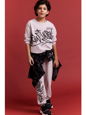 Hakay Defacto 2'li Takım Baskılı Sweatshirt Eşofman Altı Erkek Çocuk G6196A825CW