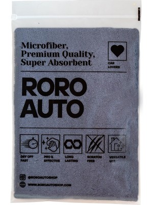 Hakay Roro Auto Fuji Mikrofiber Araç Kurulama Bezi 40X40 Gri