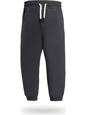Hakay Seftex Erkek/kız Çocuk Cepli Jogger Eşofman Altı Paçası Lastikli Füme 3-4 Yaş