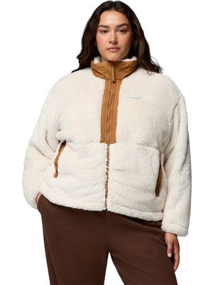 Hakay Columbia Kadın Boundless Discovery Sherpa Tam Fermuar Iı, Tebeşir/deve Kahverengi, S