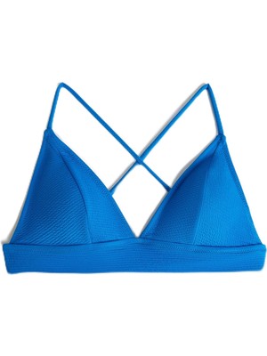 Hakay Üçgen Bikini Üstü Dokulu Çapraz Askılı Kaplı
