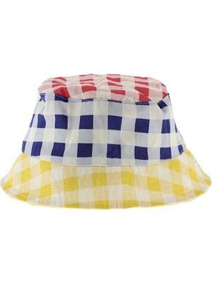 Hakay Panço Unisex Çocuk Kare Desenli Kova Şapka