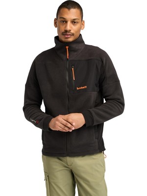 Hakay Timberland Erkek Polartec Mix Media Tam Fermuarlı Polar, Siyah, Xl