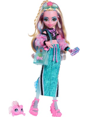 Hakay Monster High Bebek, Lagoona Mavisi Crop Top ve Sportif Maxi Etek Evcil Hayvan Balık Neptuna ve Shell Güneş Gözlüğü, Atıştırmalık ve Çanta, JHK33 Gibi 7 Aksesuar
