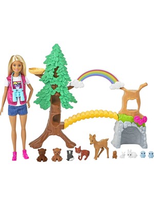 Hakay Barbie Tropikal Yaşam Rehberi Bebek ve Oyun Seti, Barbie Bebek ve 10 Hayvan Figürü Ile GTN60