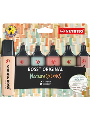 Hakay Stabılo Boss Orıgınal Naturecolors - Fosforlu Kalem - 6'lı Paket - Çeşitli Renkler