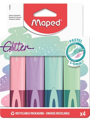 Hakay Maped Fosforlu Kalemler Glıtter Pastel 4'lü 742046