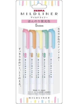 Hakay Zebra Mildliner Işaretleme Kalemi 5c-N Set