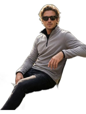 Hakay Buratti Slim Fit Yarım Fermuarlı Dik Yaka Soğuk Geçirmez Polar Erkek Polar 5906003