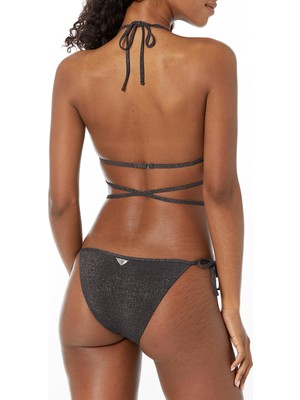 Hakay Emporio Armani Bayan Bayan Lurex Dokulu Iplik Tek Parça Mayo, Siyah, Xs