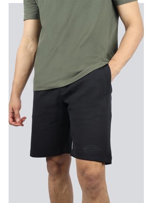 Hakay Erkek Regular Fit Pamuklu Beli Lastikli Siyah Şort 25411851-011